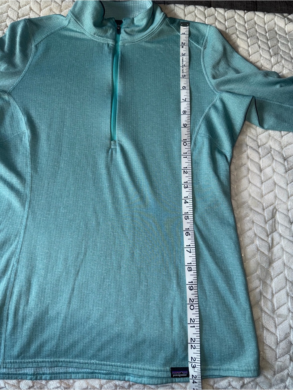 Patagonia Capilene Midweight Zip-Neck Base Layer Light Teal Size Small - Picture 7 of 8
